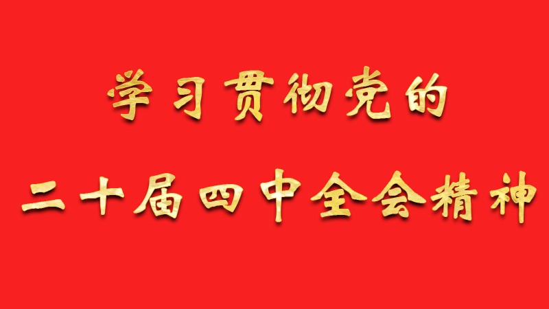 學習貫徹黨的二十屆四中全會精神